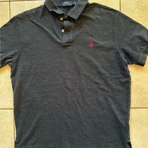 Ralph Lauren Men's Dark Polo Shirt with Red Logo